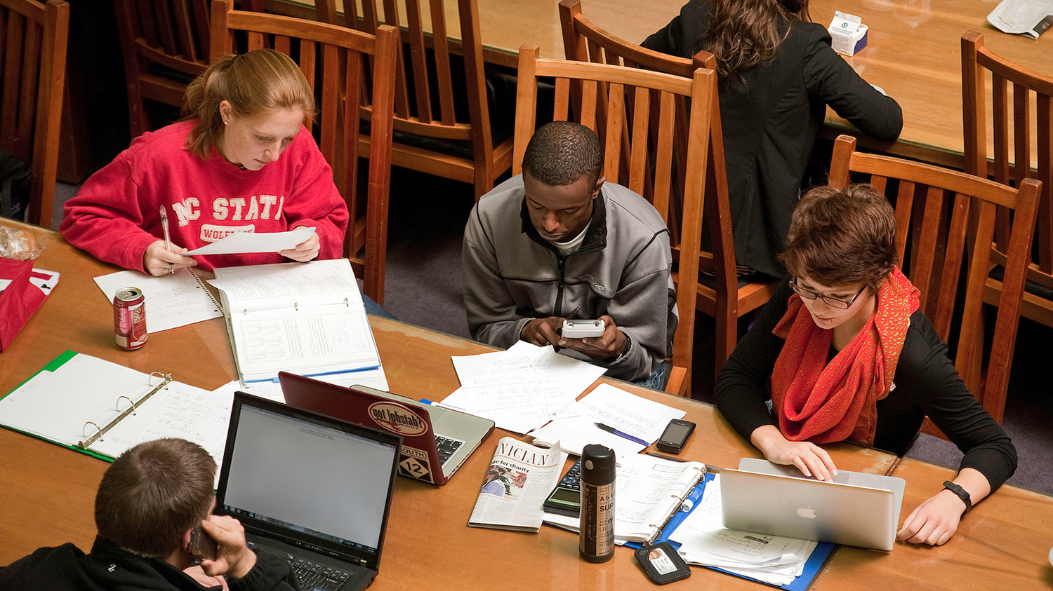 Students work on group project in D.H. Hill Library