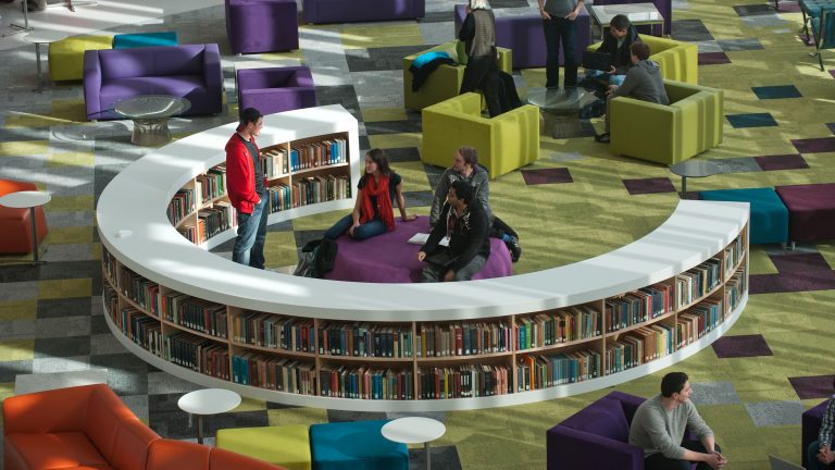 Students use the Hunt Library.